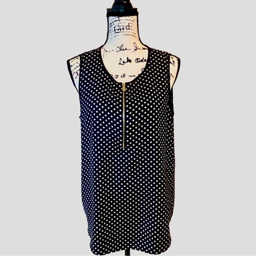 Vince Camuto Black & Polka Dot Blouse – Size M